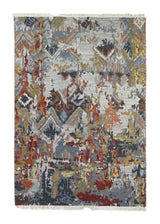 A31217 Oriental Rug Indian Handmade Area Modern 2'0'' x 3'0'' -2x3- Gray Red Erased Abstract Design