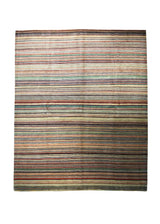 A31270 Oriental Rug Pakistani Handmade Area Transitional Tribal 8'3'' x 10'3'' -8x10- Multi-color Gabbeh Stripes Design