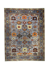 A31272 Oriental Rug Pakistani Handmade Area Transitional Tribal 7'11'' x 10'2'' -8x10- Blue Faryab Floral Serapi Design