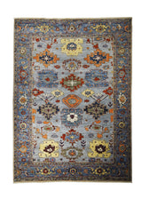 A31276 Oriental Rug Pakistani Handmade Area Transitional Tribal 4'11'' x 6'9'' -5x7- Blue Faryab Geometric Serapi Design