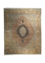 Persian Rug Tabriz Handmade Area Traditional 6'5"x9'10" (6x10) Whites/Beige Orange Mahi Fish Design #A31295