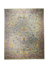 A31320 Oriental Rug Afghan Handmade Area Transitional 9'0'' x 11'8'' -9x12- Gray Purple Oushak Design