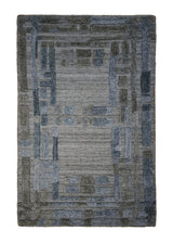Oriental Rug Indian Handmade Area Modern 2'0"x3'0" (2x3) Whites/Beige Blue Gray High Low Pile Design #A31386