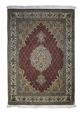 A31392 Persian Rug Tabriz Handmade Area Traditional 2'8'' x 3'10'' -3x4- Red Whites Beige Mahi Fish Design