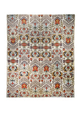 A31484 Oriental Rug Pakistani Handmade Area Transitional 8'4'' x 10'2'' -8x10- Whites Beige Red Serapi Geometric Design