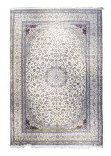 Persian Rug Nain Handmade Area Traditional 13'3"x19'5" (13x19) Whites/Beige Blue Floral Design #A31528