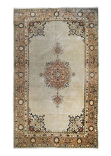 Persian Rug Tabriz Handmade Area Traditional Antique 5'8"x9'4" (6x9) Whites/Beige Pink Haji Jalili Open Field Design #A31562