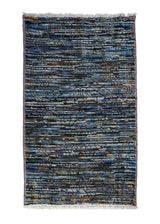 A31605 Oriental Rug Indian Handmade Area Transitional 2'0'' x 3'0'' -2x3- Gray Blue Stripes Design