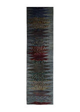 Oriental Rug Pakistani Handmade Runner Transitional Tribal 2'3"x9'5" (2x9) Gray Multi-color Lori Geometric Design #A31634