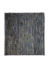 Oriental Rug Indian Handmade Square Transitional 3'1"x3'2" (3x3) Multi-color Gray Stripes Design #A31660