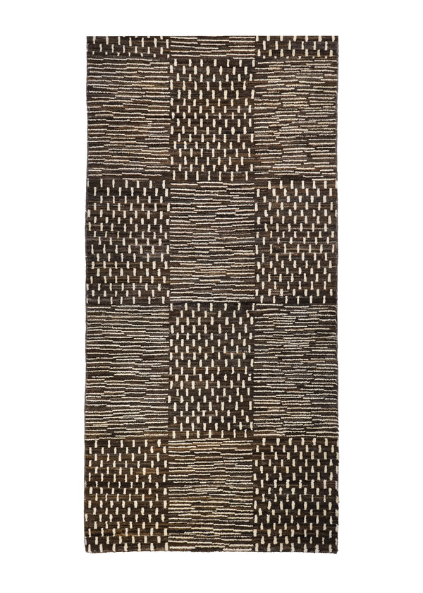 Oriental Rug Pakistani Handmade Runner Transitional 2'10"x14'10" (3x15) Gray Brown Gabbeh Geometric Design #A31662