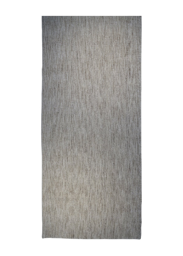 Oriental Rug Indian Handmade Runner Modern Neutral 3'8"x9'5" (4x9) Whites/Beige Loop & Pile Plain Design #A31776