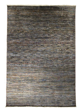A31788 Oriental Rug Indian Handmade Area Transitional 5'9'' x 8'9'' -6x9- Gray Brown Geometric Grass Design