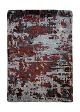 Oriental Rug Indian Handmade Area Modern 2'0"x2'10" (2x3) Red Gray Splatter Abstract Design #A31809