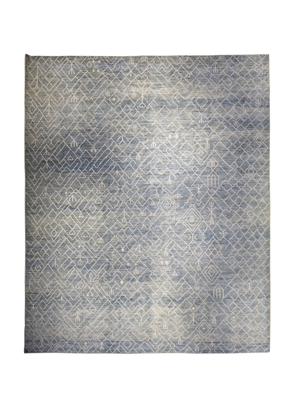Oriental Rug Pakistani Handmade Area Transitional Neutral 13'1"x15'11" (13x16) Gray Blue Silver Wash Oushak Floral Design #A31857