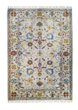 Oriental Rug Pakistani Handmade Area Transitional 5'7"x7'10" (6x8) Whites/Beige Multi-color Sultani Floral Design #A31960