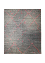 A31971 Oriental Rug Pakistani Handmade Area Transitional Tribal 8'0'' x 9'7'' -8x10- Gray Pink Gabbeh Geometric Design