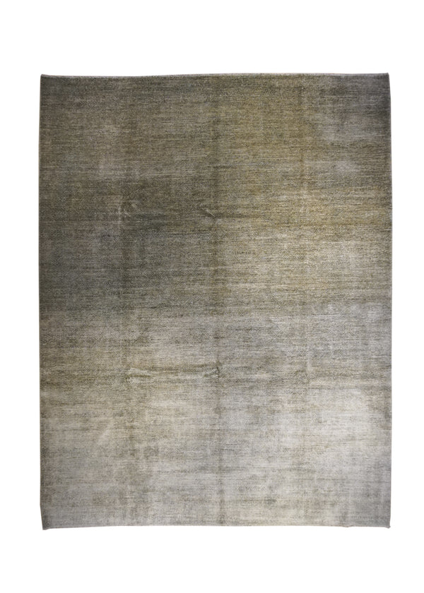 Oriental Rug Pakistani Handmade Area Transitional Neutral 9'0"x11'8" (9x12) Green Gabbeh Design #A32022
