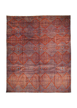 Oriental Rug Pakistani Handmade Area Transitional Tribal 8'2"x9'9" (8x10) Red Blue Gabbeh Floral Design #A32026