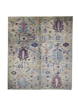 Oriental Rug Pakistani Handmade Area Transitional 8'5"x9'7" (8x10) Gray Whites/Beige Multi-color Oushak Floral Design #A32034