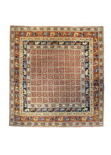 A32126 Oriental Rug Pakistani Handmade Square Traditional 9'7'' x 9'11'' -10x10- Red Ghazni Geometric Pictorial Design