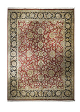 A32134 Oriental Rug Indian Handmade Area Transitional Traditional 9'1'' x 12'3'' -9x12- Red Tea Washed Floral Design