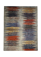 Oriental Rug Pakistani Handmade Area Transitional Tribal 4'10"x6'4" (5x6) Gray Multi-color Lori Geometric Gabbeh Design #A32197