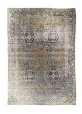 Persian Rug Lavar Kerman Handmade Area Traditional Antique 8'7"x12'2" (9x12) Whites/Beige Blue Brown Floral Design #A32289