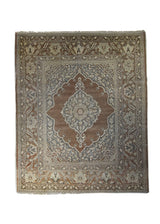 Persian Rug Tabriz Handmade Area Traditional Antique 4'2"x5'2" (4x5) Red Gray Orange Haji Jalili Open Field Design #A32352
