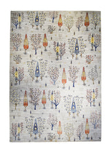 Oriental Rug Pakistani Handmade Area Transitional Tribal 9'9"x13'7" (10x14) Whites/Beige Red Gray Lori Tree of Life Gabbeh Design #A32359