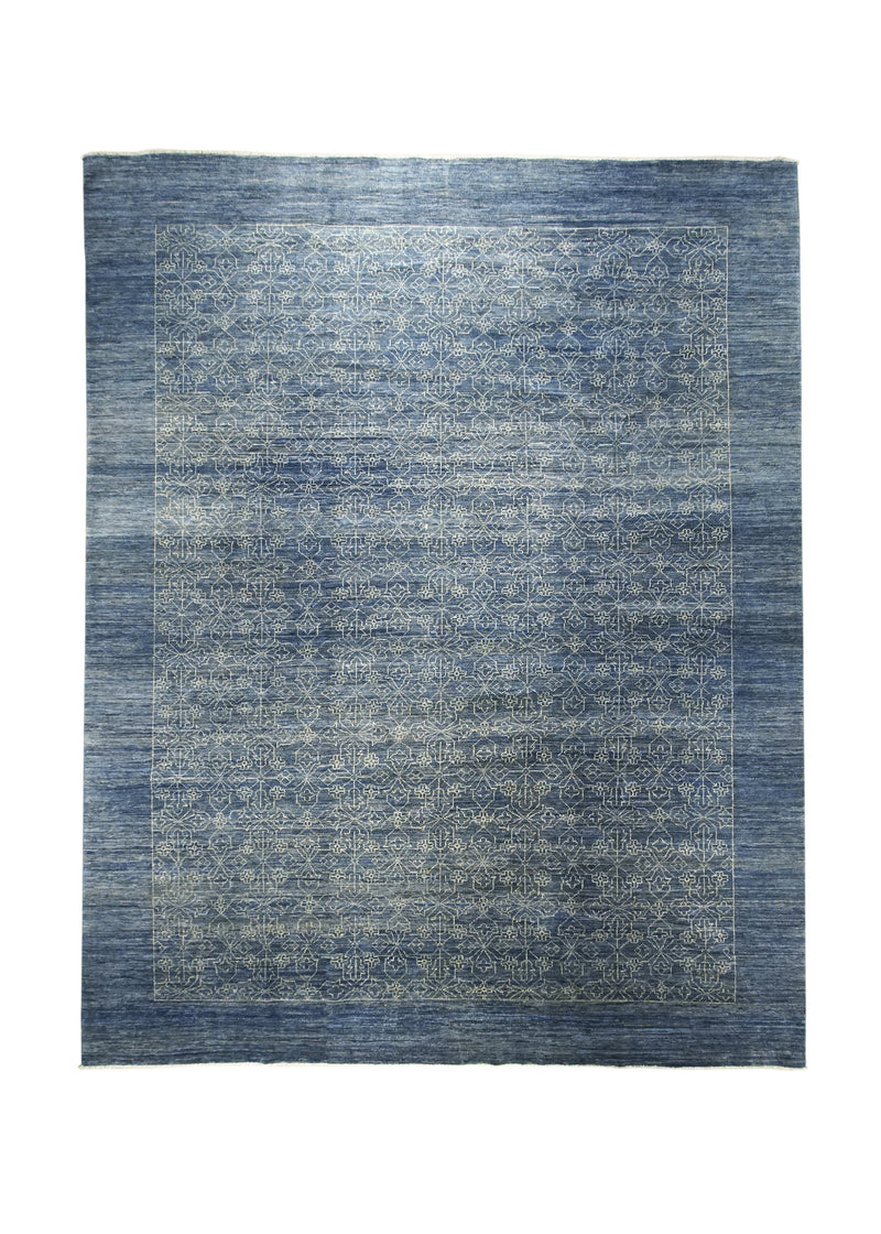 Oriental Rug Pakistani Handmade Area Transitional Tribal 9'10"x12'6" (10x13) Blue Gabbeh Geometric Design #A32431