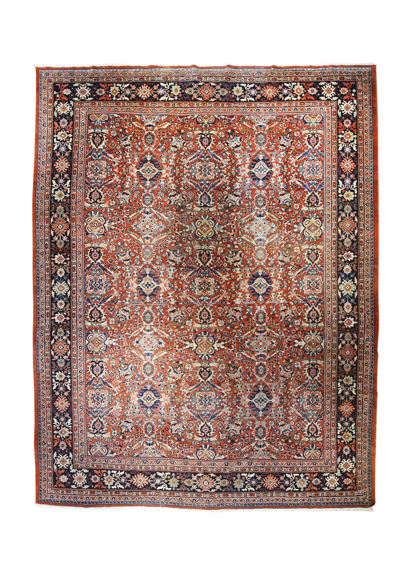 Persian Rug Mahal Handmade Area Tribal Antique 11'4"x14'9" (11x15) Red Floral Design #A32462