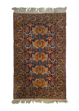 Oriental Rug Afghan Handmade Area Tribal 3'10"x6'0" (4x6) Blue Orange Geometric Design #A32503