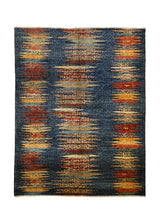 Oriental Rug Pakistani Handmade Area Transitional 5'0"x6'5" (5x6) Blue Multi-color Faryab Geometric Design #A32587