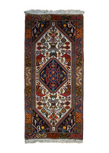 Persian Rug Abadeh Handmade Area Tribal 2'4"x4'11" (2x5) Whites/Beige Multi-color Yellow/Gold Geometric Design #A32606