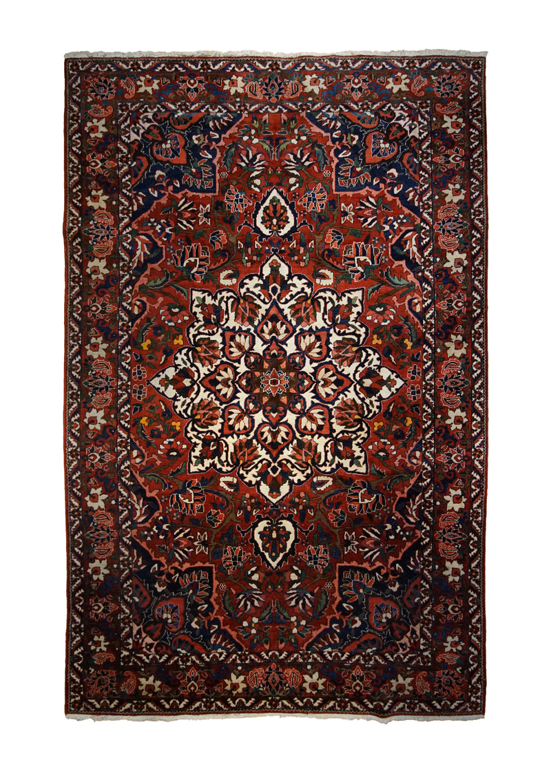 Persian Rug Bakhtiari Handmade Area Tribal 6'10"x10'8" (7x11) Red Saamaan Floral Design #A32609