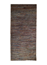 Oriental Rug Pakistani Handmade Runner Modern 2'10"x8'6" (3x9) Multi-color Red Gabbeh Stripes Abstract Design #A32626