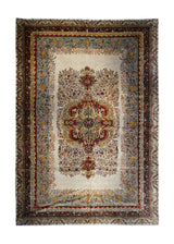 Persian Rug Tabriz Handmade Area Traditional 13'0"x18'11" (13x19) Whites/Beige Blue Red Floral Badamchian Design #A32657