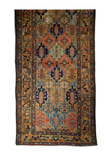 Persian Rug Bakhtiari Handmade Area Tribal Antique 5'3"x11'0" (5x11) Multi-color Blue Pink Geometric Design #A32664