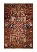 A32700 Oriental Rug Pakistani Handmade Area Transitional Tribal 3'1'' x 4'9'' -3x5- Red Ariana Tree of Life Bakhshayesh Design