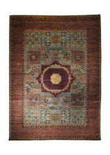 A32712 Oriental Rug Pakistani Handmade Area Transitional Tribal 9'11'' x 13'4'' -10x13- Green Red Ariana Geometric Mamluk Design