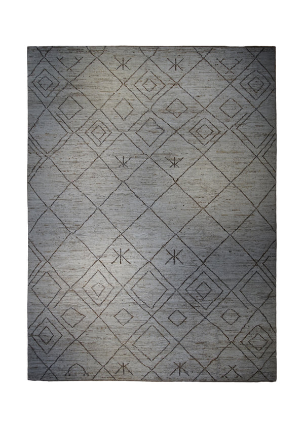 A32722 Oriental Rug Pakistani Handmade Area Transitional 10'4'' x 13'11'' -10x14- Whites Beige Brown Moroccan H&S Geometric Design