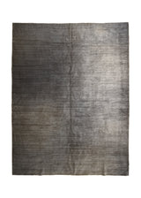 A32781 Oriental Rug Indian Handmade Area Modern 9'1'' x 11'10'' -9x12- Gray Loop & Pile Plain Stripes Design