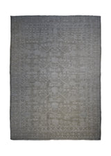 Oriental Rug Pakistani Handmade Area Transitional Neutral 4'4"x5'10" (4x6) Gray Whites/Beige Silver Wash Khotan Geometric Design #A32828