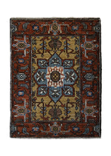 A32849 Oriental Rug Pakistani Handmade Area Transitional Tribal 2'2'' x 2'10'' -2x3- Yellow Gold Red Heriz Geometric Design