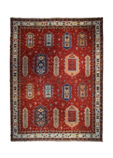 Oriental Rug Pakistani Handmade Area Tribal Transitional 10'0"x13'9" (10x14) Red Baloch Geometric Design #A32865
