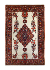 Persian Rug Bakhtiari Handmade Area Tribal 7'1"x10'5" (7x10) Whites/Beige Red Open Field Design #A32892