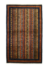 A32917 Oriental Rug Pakistani Handmade Area Transitional 2'11'' x 4'10'' -3x5- Red Blue Multi-color Khorjin Geometric Design
