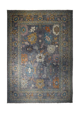 A32970 Oriental Rug Afghan Handmade Area Transitional 10'1'' x 13'11'' -10x14- Gray Yellow Gold Oushak Geometric Design