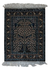 Oriental Rug Turkish Handmade Area Traditional 1'6"x2'0" (2x2) Black Red Blue Tree of Life Design #A33007